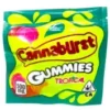 Assorted tropical-colored Cannaburst Gummies featuring Pineapple and Mango flavors.