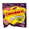 Cannaburst Gummies Sour Berries package with sugar-coated red and blue gummies.